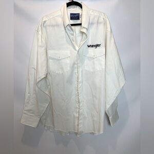 Wrangler Western Shirt White (ivory) Color Embroidered Logo XXL